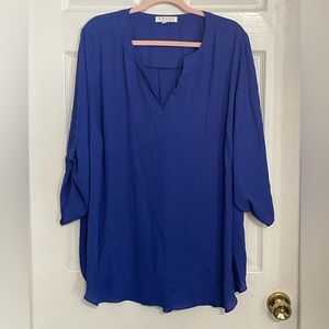 Chaus Size 3X Cobalt Blue Colored Flowy Blouse